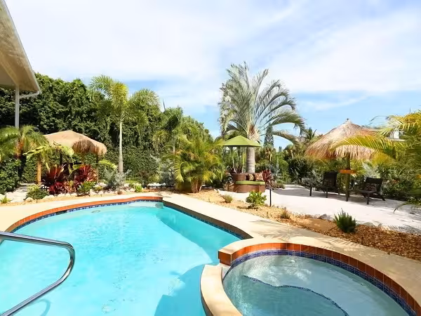Waterfront pool at Beach on Anna Maria